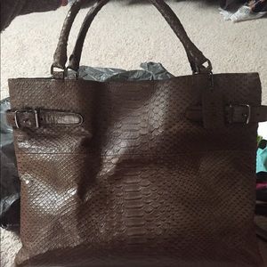 Coach brown textured handbag